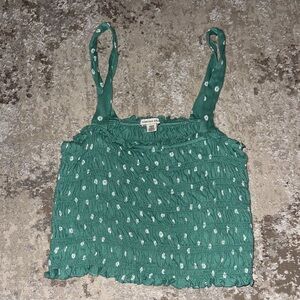 American Eagle Outfitters Teal Smocked Camisole